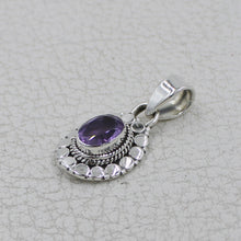 Natural Amethyst Silver Pendant