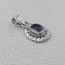 Natural Amethyst Silver Pendant