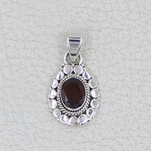 Natural Garnet Silver Pendant