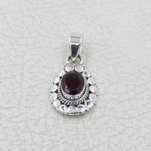 Natural Garnet Silver Pendant