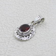 Natural Garnet Silver Pendant