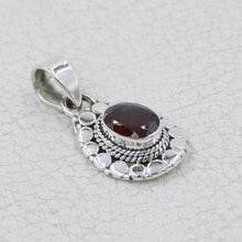 Natural Garnet Silver Pendant