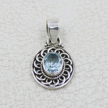 Blue Topaz Sterling Silver Pendant