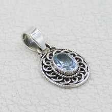 Blue Topaz Sterling Silver Pendant