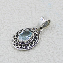 Blue Topaz Sterling Silver Pendant
