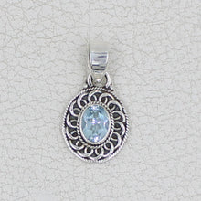 Blue Topaz Sterling Silver Pendant