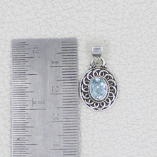 Blue Topaz Sterling Silver Pendant