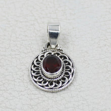 Garnet Sterling Silver Pendant