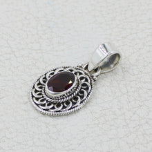 Garnet Sterling Silver Pendant