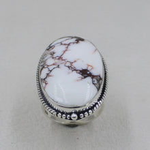 Large White Horse Jasper Ring with Brown Matrix