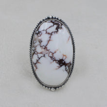Large White Horse Jasper Ring with Brown Matrix