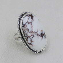 Large White Horse Jasper Ring with Brown Matrix