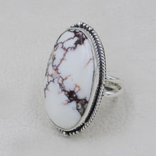 Large White Horse Jasper Ring with Brown Matrix