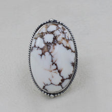Oval Cabochon Statement Ring in Sterling Silver – Wild Horse Jasper Jewelry