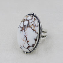 Oval Cabochon Statement Ring in Sterling Silver – Wild Horse Jasper Jewelry