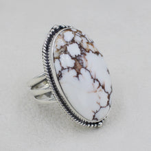 Oval Cabochon Statement Ring in Sterling Silver – Wild Horse Jasper Jewelry