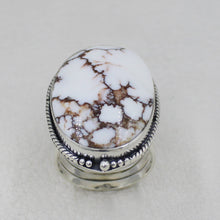 Oval Cabochon Statement Ring in Sterling Silver – Wild Horse Jasper Jewelry