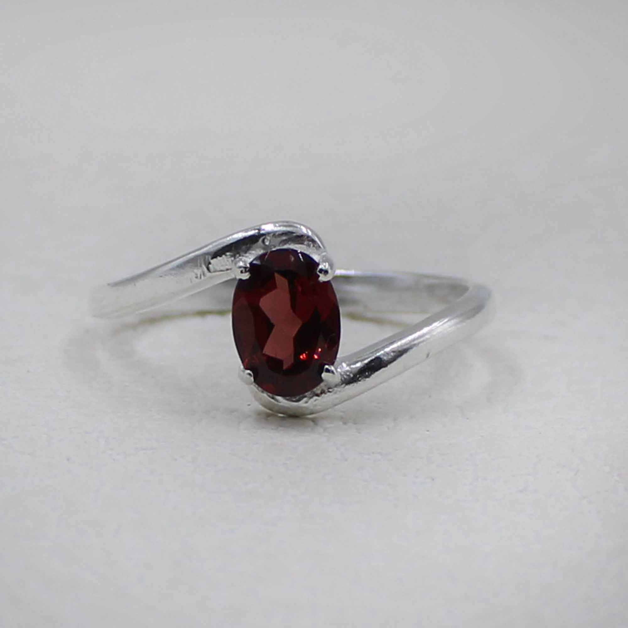 Minimalist Garnet Engagement Ring