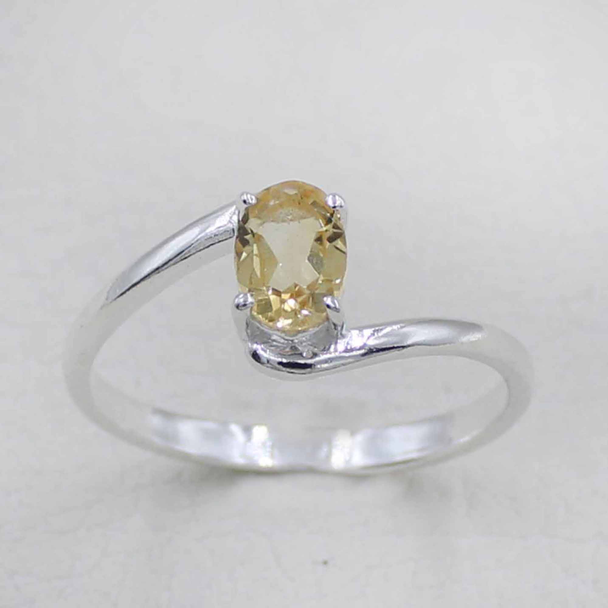 Minimalist Citrine Engagement Ring