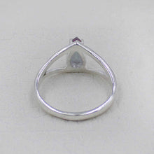 Teardrop Mystic Quartz Gemstone Ring – Silver V-Shape Design