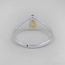 Teardrop Garnet Gemstone Ring – Silver V-Shape Design