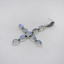 925 Sterling Silver Moonstone Cross Pendant