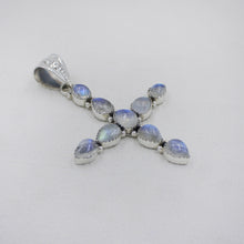 925 Sterling Silver Moonstone Cross Pendant