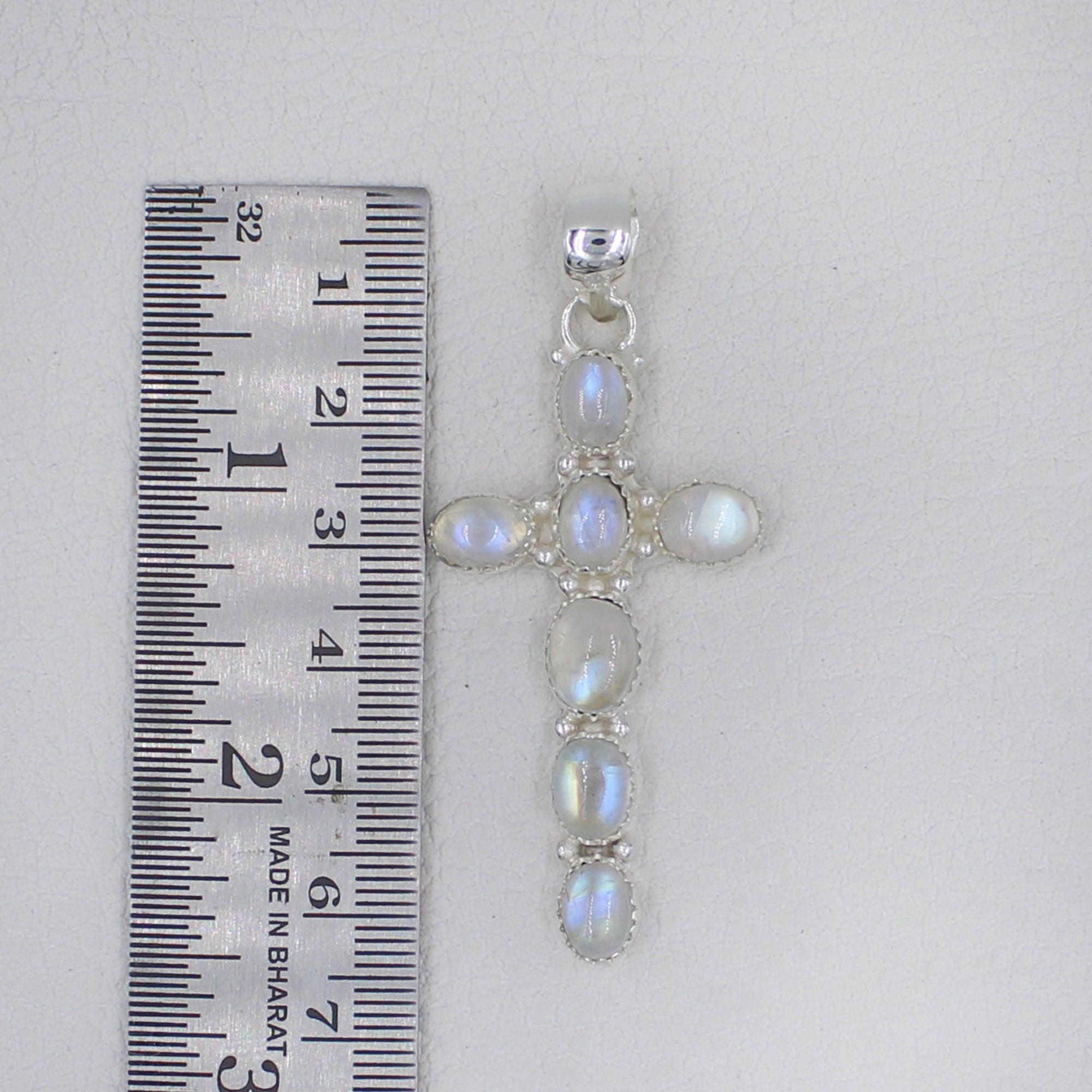 Holly Cross Sterling Silver Moonstone Pendant