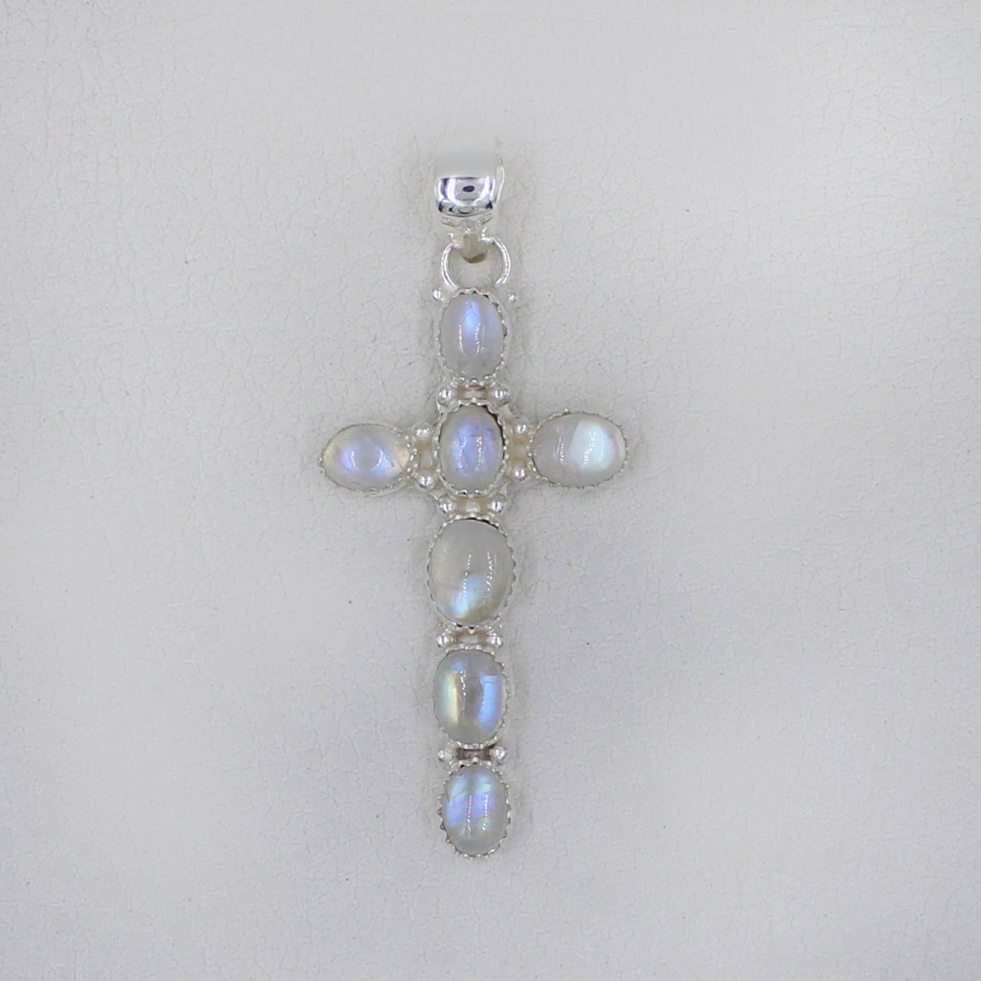 Holly Cross Sterling Silver Moonstone Pendant