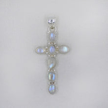 Holly Cross Sterling Silver Moonstone Pendant