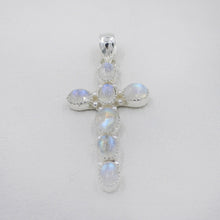 Holly Cross Sterling Silver Moonstone Pendant
