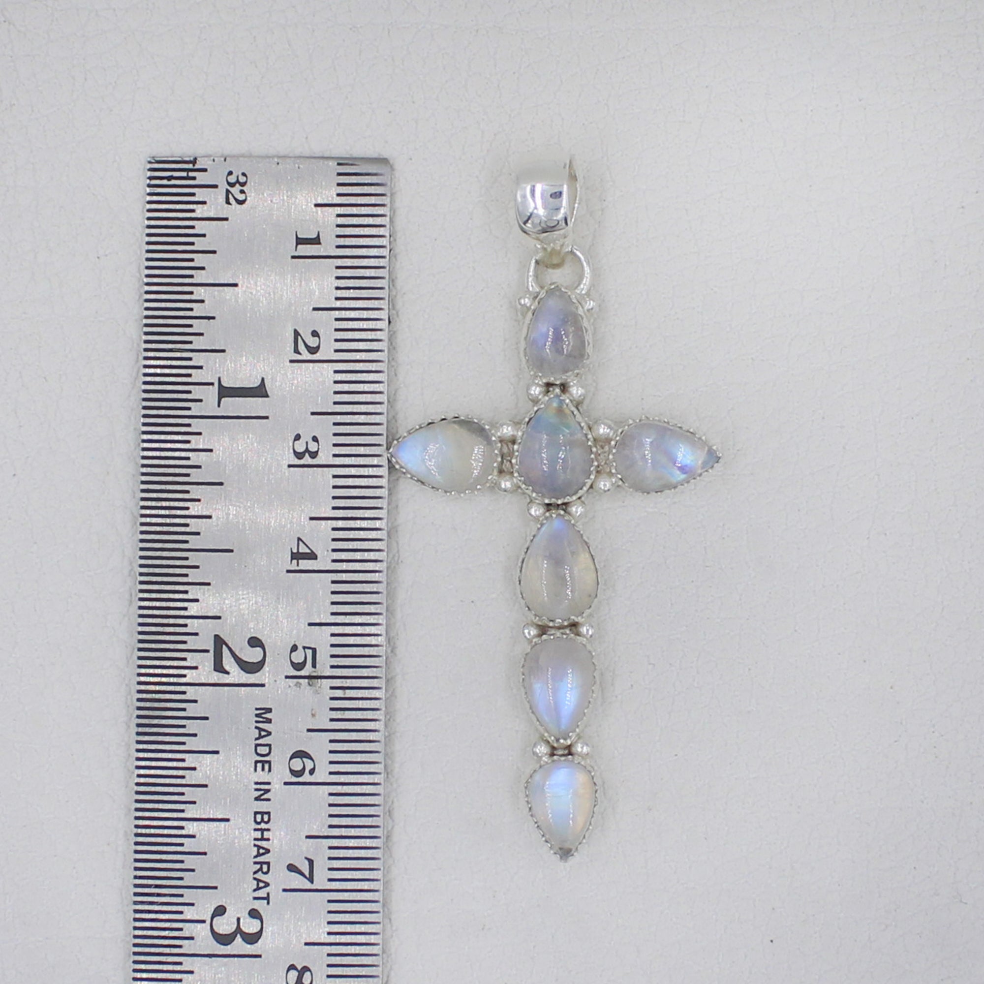 925 Sterling Silver Moonstone Cross Jewelry