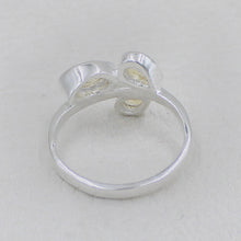 925 Silver Three-Stone Blue Topaz Leaf Design Ring