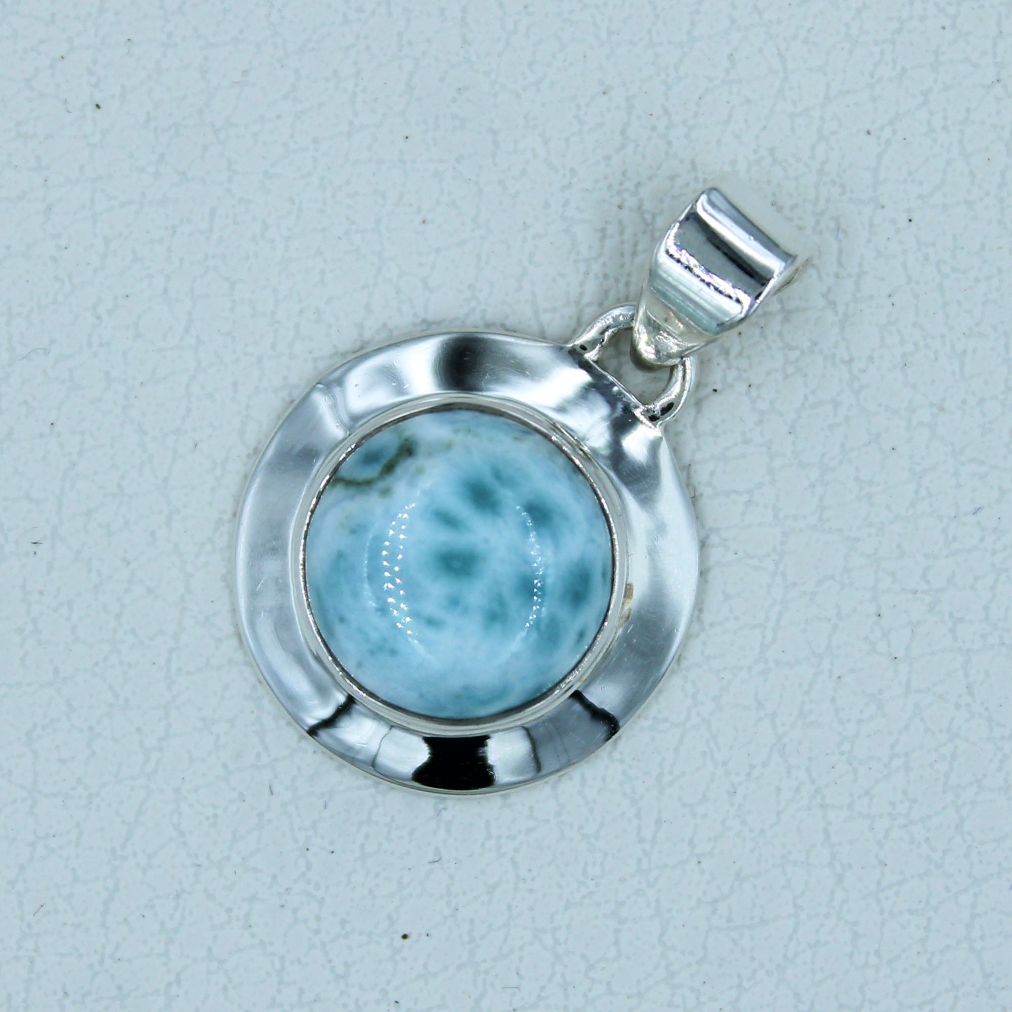 Gorgeous Larimar Gemstone Pendant - 925 Silver Jewelry