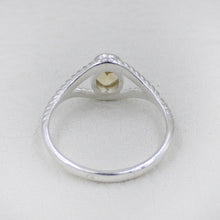 Sterling Silver Twisted Band Ring with Oval Citrine Gemstone