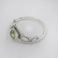 Sterling Silver Royal Crown Ring with Peridot Stone