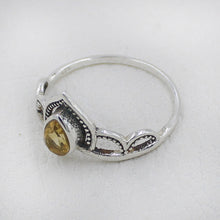 Sterling Silver Royal Crown Ring with Citrine Stone