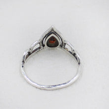 Sterling Silver Royal Crown Ring with Garnet Stone