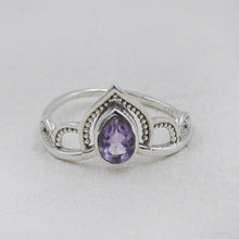 Sterling Silver Royal Crown Ring with Garnet Stone