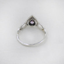 Sterling Silver Royal Crown Ring with Garnet Stone