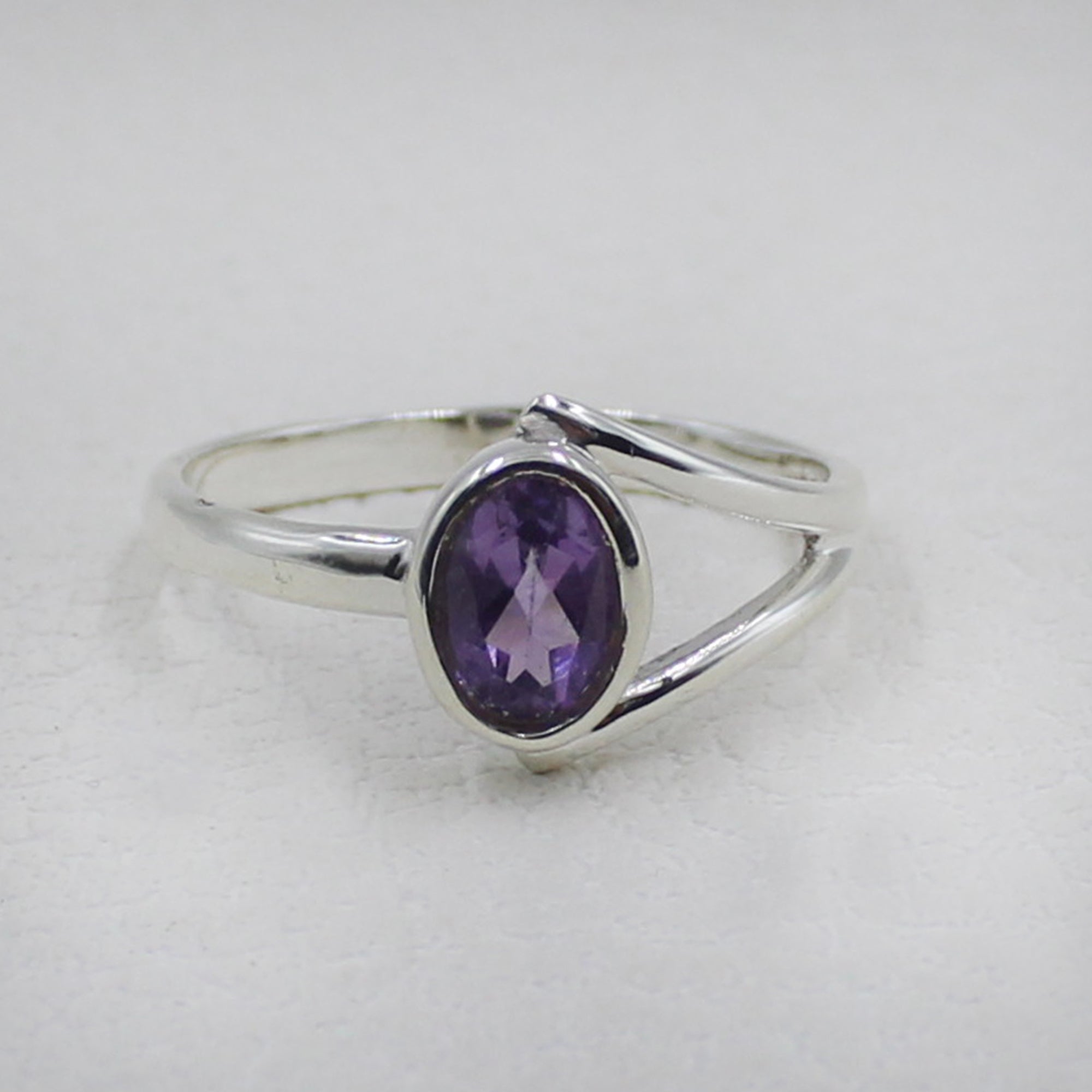 Sterling Silver Amethyst Ring for Women