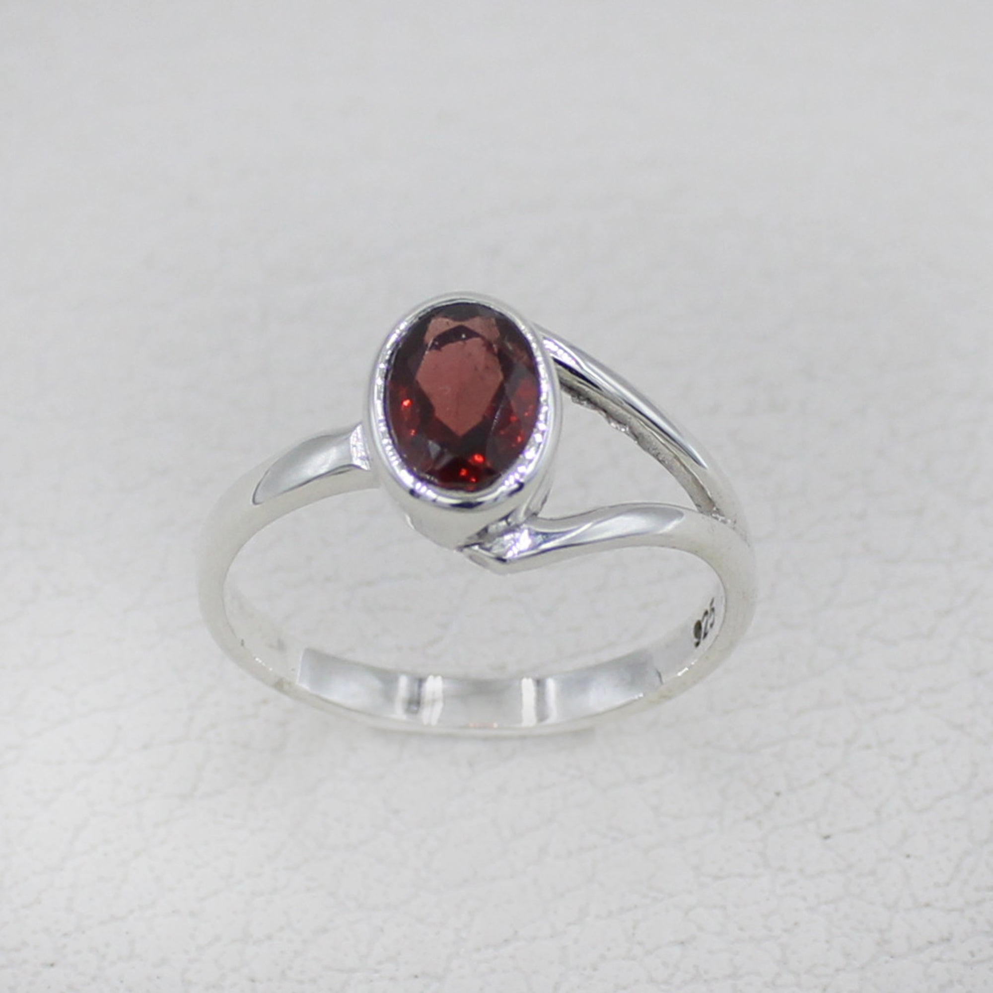 Sterling Silver Garnet Ring for Women