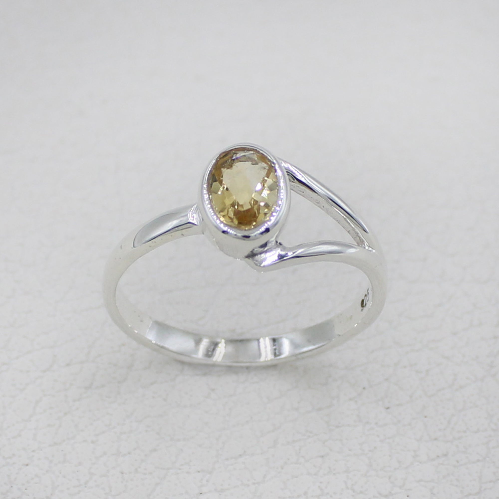 Citrine Gemstone Silver Ring