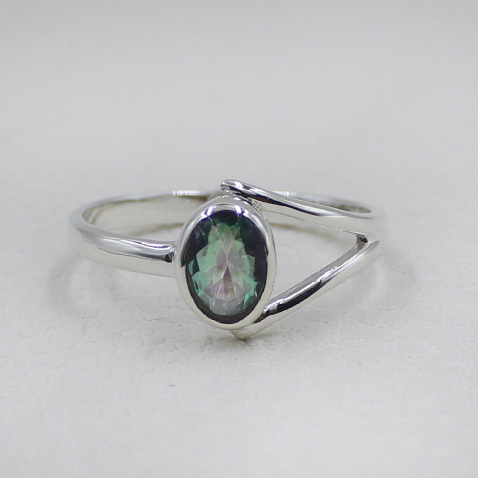 Sterling Silver Mystic Quartz Ring for Women