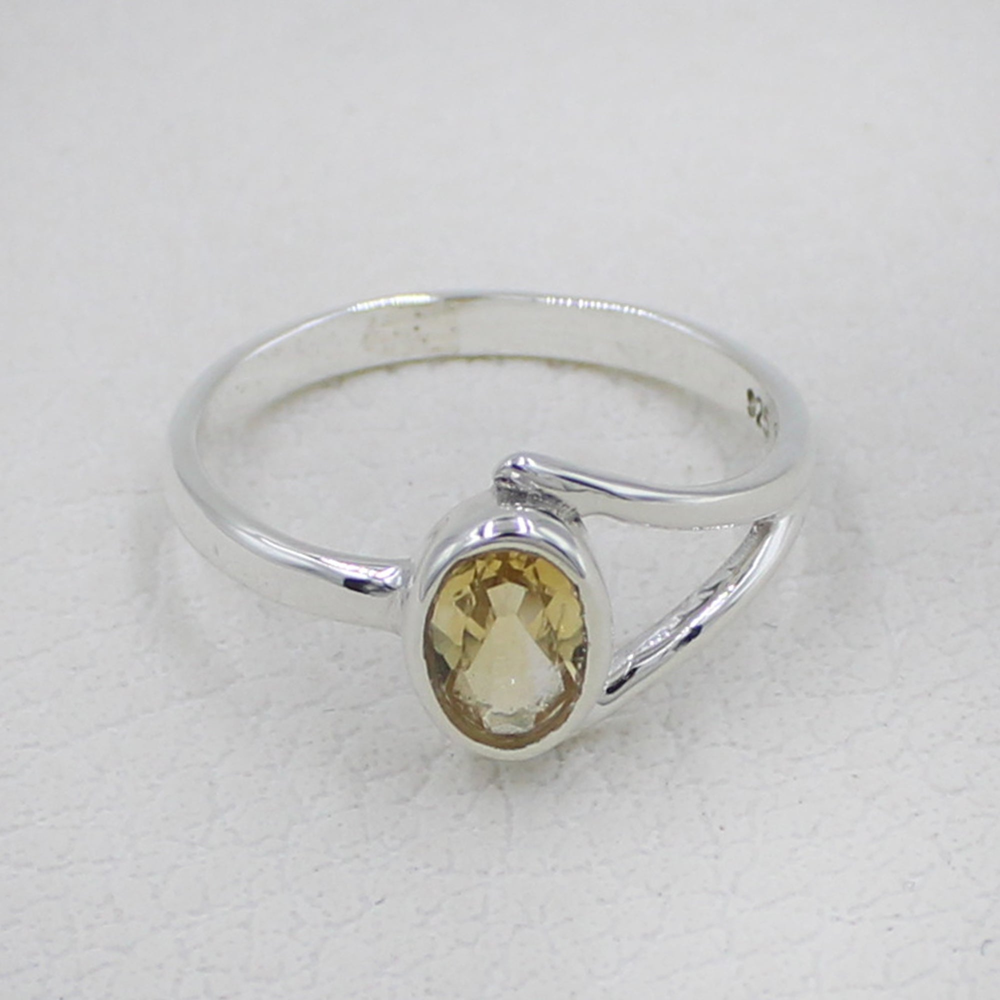 Citrine Gemstone Silver Ring