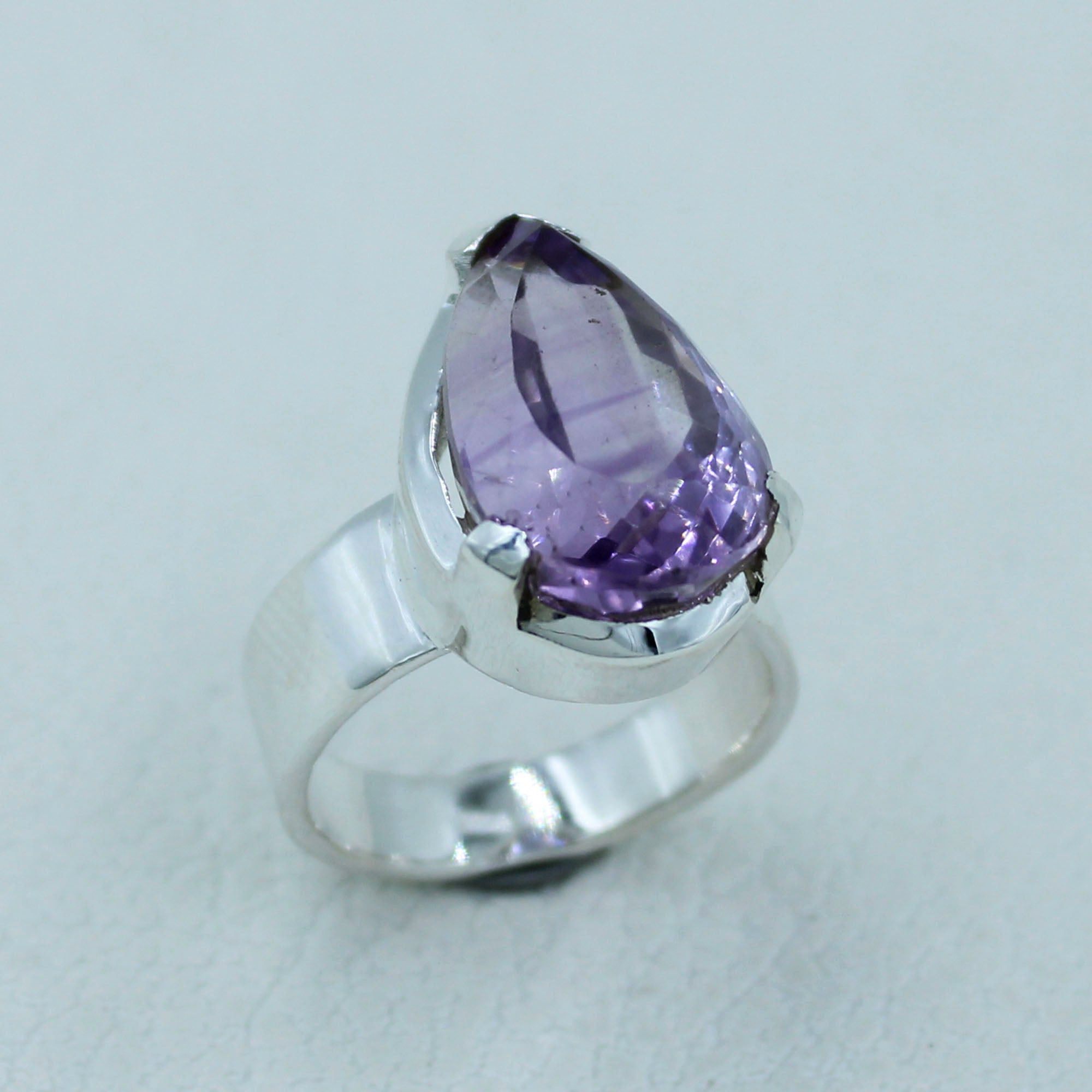 Purple Amethyst Women Ring Size 7