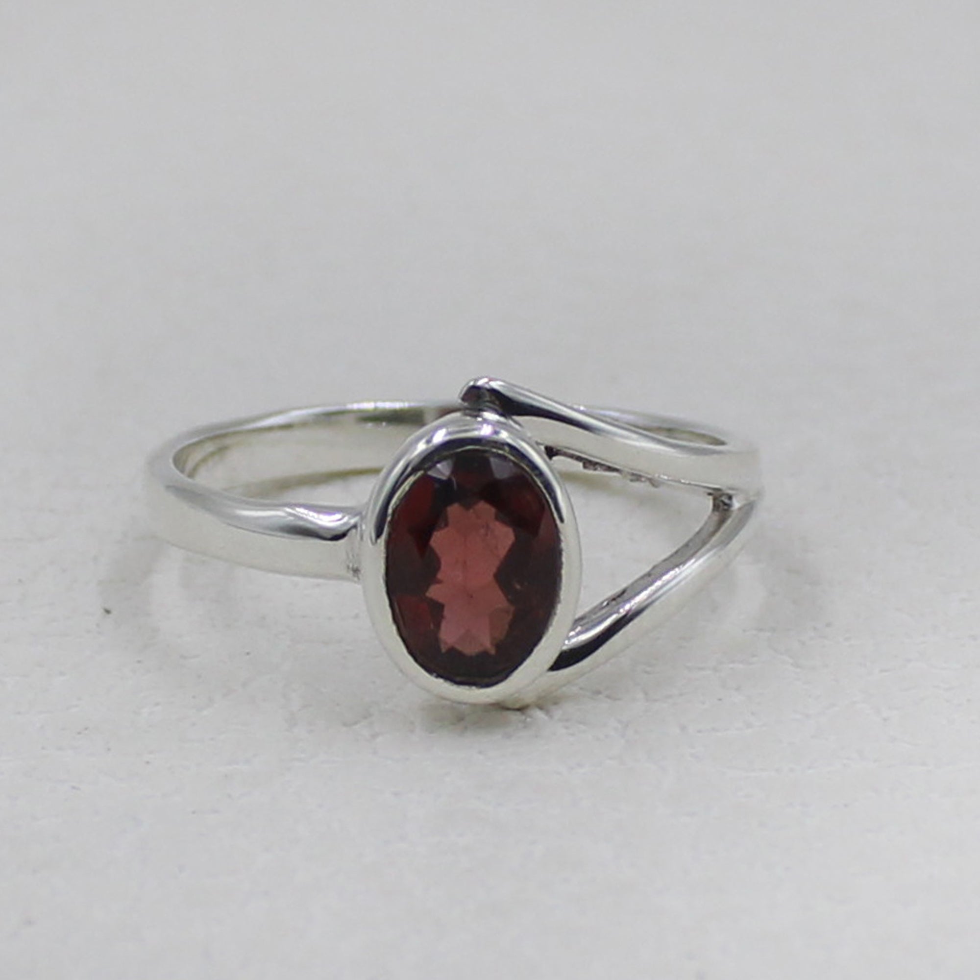 Sterling Silver Garnet Ring for Women