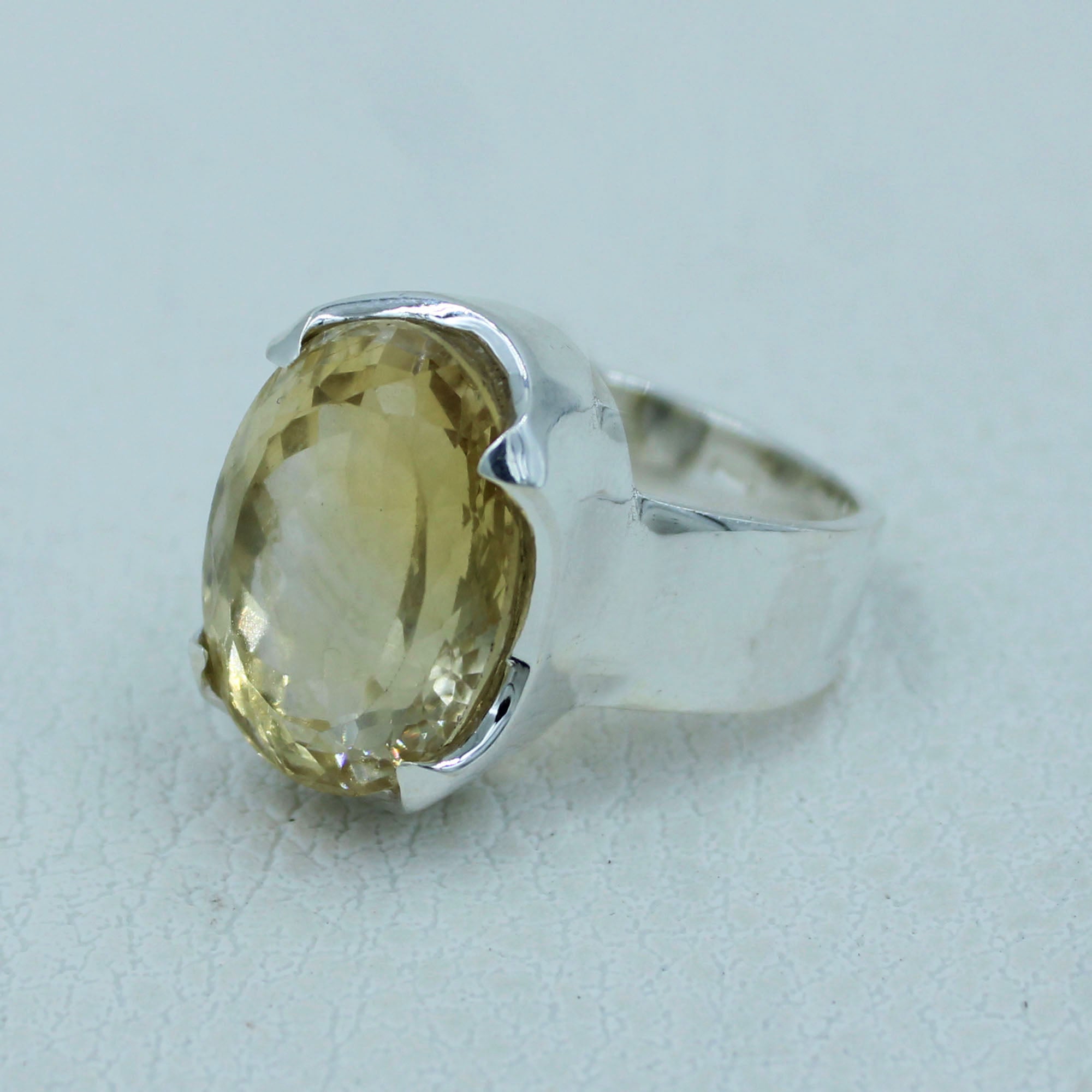 925 Sterling Silver Citrine Birthstone Ring Size 9