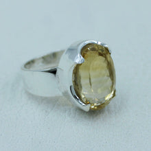 925 Sterling Silver Citrine Birthstone Ring Size 9