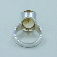 925 Sterling Silver Citrine Birthstone Ring Size 9